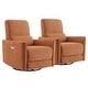 preview thumbnail 79 of 171, Spruce & Spring Asher Power Swivel Glider Recliner Terracotta-Fabric-Set of 2