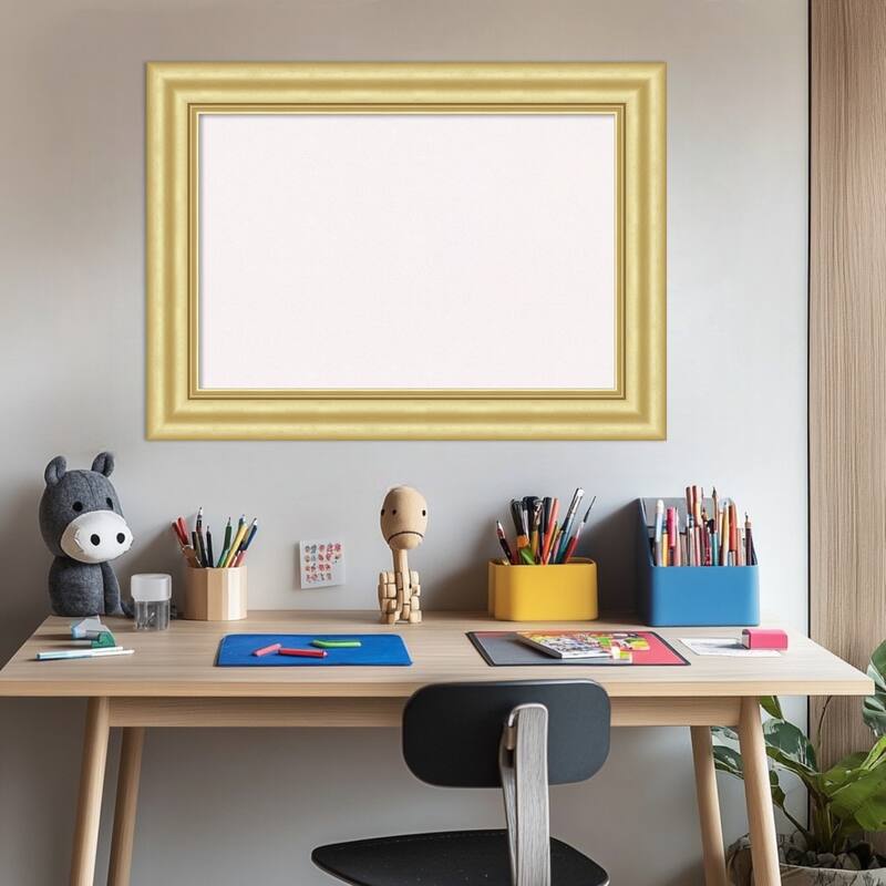 Sophia Gold Framed Cork Board - Bulletin Board, Organization Board, Pin Board