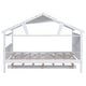 preview thumbnail 12 of 14, White Full Size Solid Wood House Bed with Trundle and Storage for for Kids, Boys and Girls