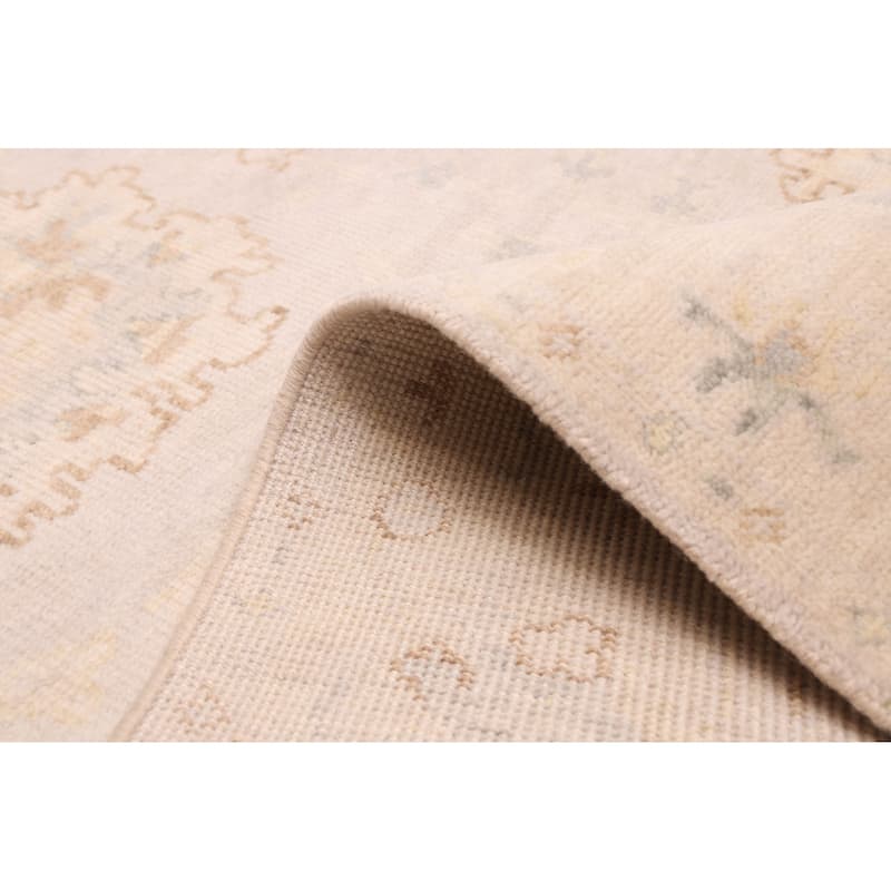 ECARPETGALLERY Hand-knotted Modern Oushak Light Grey Wool Rug - 6'0 x 8'10