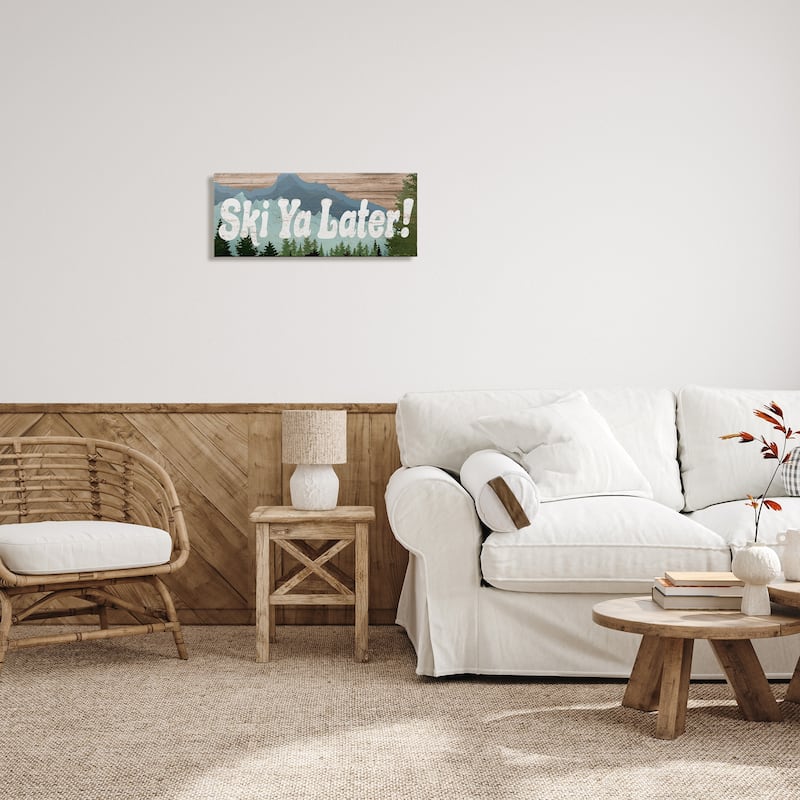 Stupell Ski Ya Later Sports Pun Rustic Mountain Forest Canvas Wall Art - Multi-Color