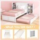 preview thumbnail 8 of 14, Gymax Full/Twin Wooden Platform Bed with Trundle Storage Headboard