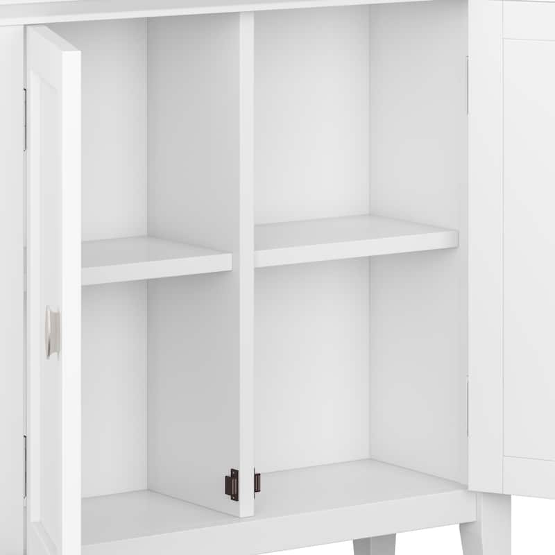 WYNDENHALL Mansfield SOLID WOOD 32 inch Wide Transitional Low Storage Cabinet - 32"w x 14"d x 31"h