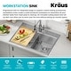 preview thumbnail 79 of 137, KRAUS Kore Workstation Drop-In Stainless Steel Kitchen Sink