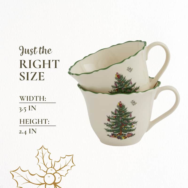 Spode Set of 2 Christmas Tree Punch Cups