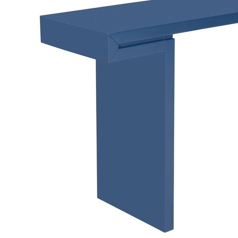 U-Style Large Console Table, Stylish Entryway Table with Geometric Design and Adjustable Feet