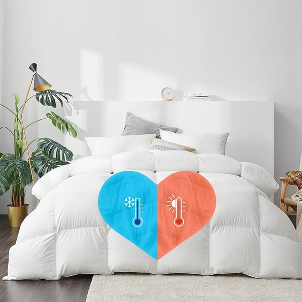 Highland Feather Dual Warmth 800 Fill Power White Down Duvet 700TC Pure Cotton Casing with Corner Ties SmartCare Dual - King - all-season/winter