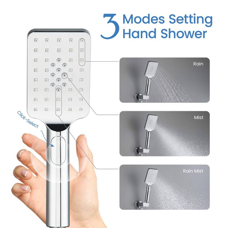 Cube Pressure Balanced 3-Function Shower System with Rough-In Valve