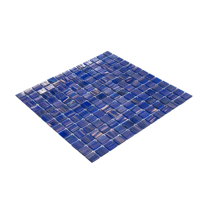 Apollo tile 12" x 12" Celestial Glossy Royal Blue Gold Glass Tile (20 sq ft/case) - 20 Pack