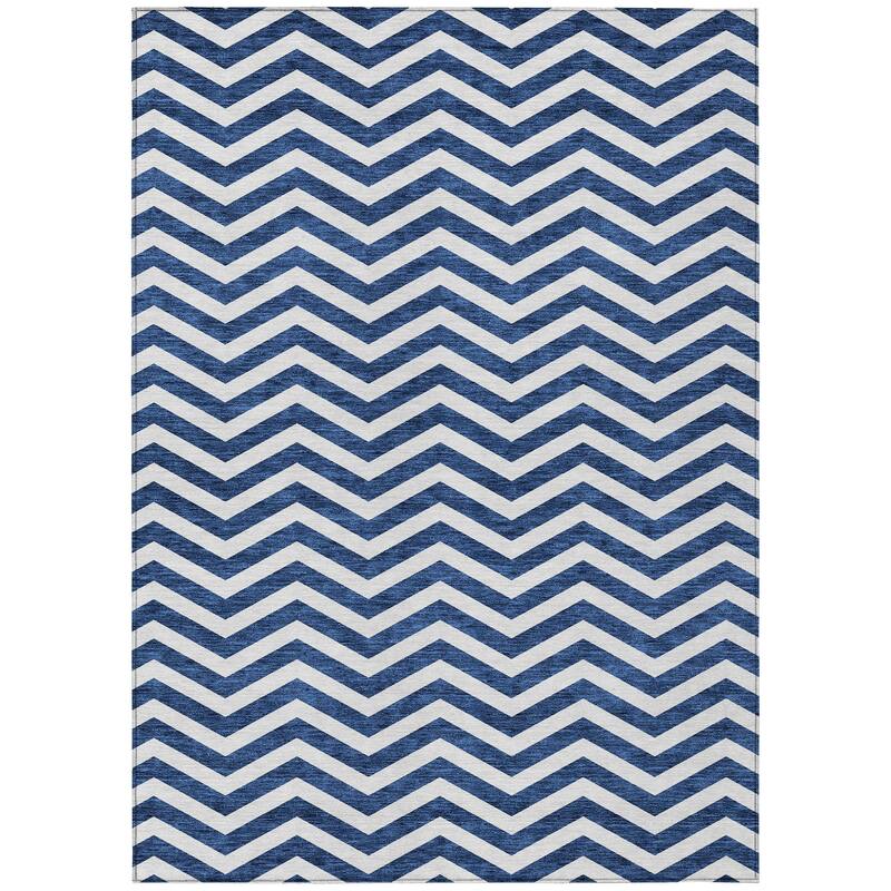 Machine Washable Indoor/ Outdoor Chantille Chevron Stripe Rug
