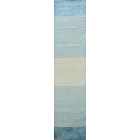 Modern Oriental Abstract Gabbeh Kashkoli Runner Rug Wool Hand-knotted - 2'0" x 10'5"