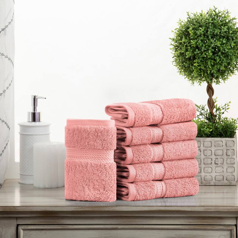 Superior Marche Egyptian Cotton 6 Piece Face Towel Set - Tea Rose