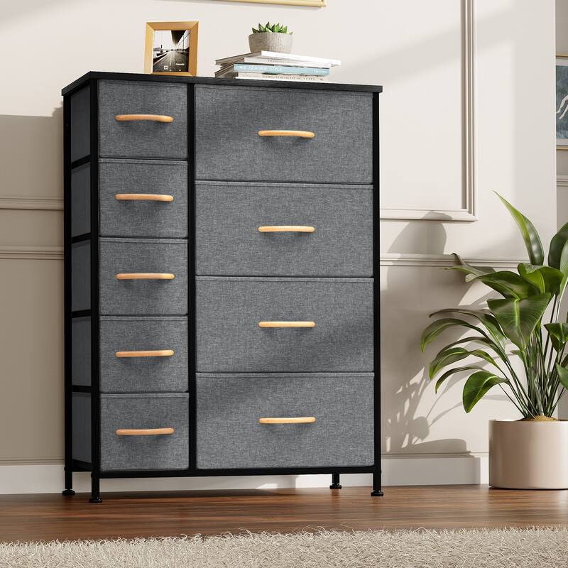 Vertical Dresser Storage Tower 9-drawer Chest Organizer Unit for Home