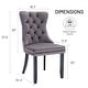 preview thumbnail 24 of 55, Set of 2 Modern Glam Velvet Dining Chairs - Armless TuftedAccent Side Chairs with Nailhead Trim & Ring Handle