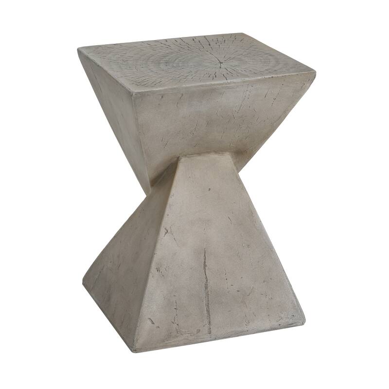A Twisted Hourglass Structure And A Wood-Like Finish Geometric Mgo Side Table