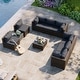 preview thumbnail 93 of 179, AOXUN Fire Pit Conversation Set Rattan Sofa Set Outdoor Furniture With Cushions Brown-Dark Grey - 10-Piece