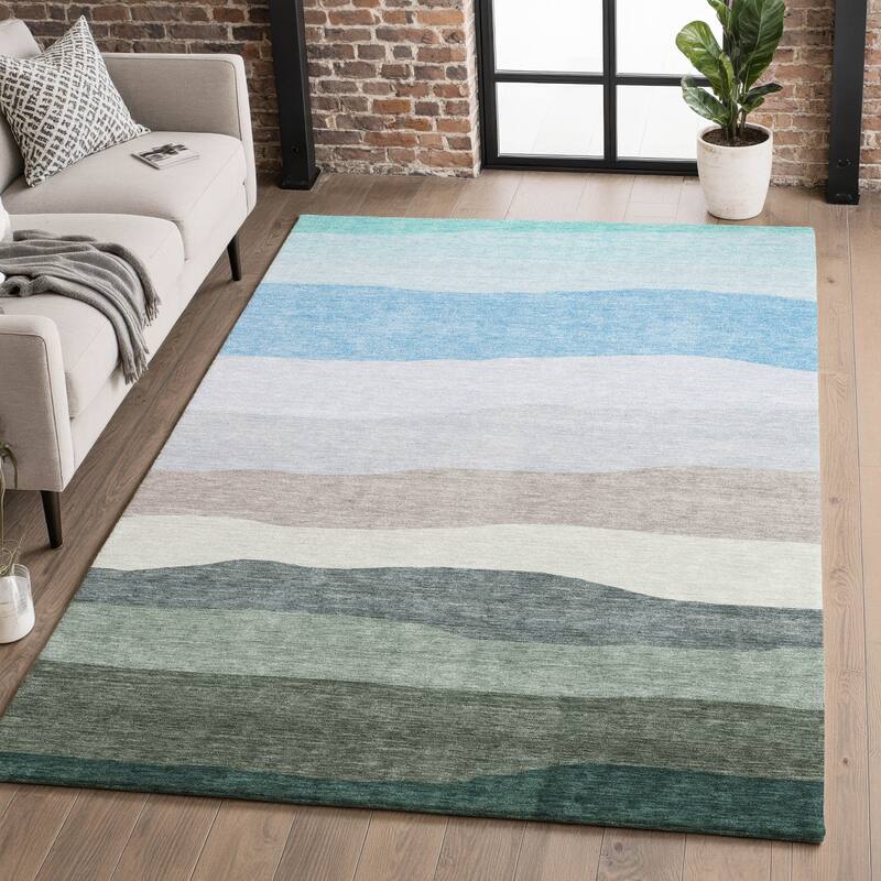 Premium Washable Super Soft Ombre Stripe Mayfield Rug - Green - 3' x 5'
