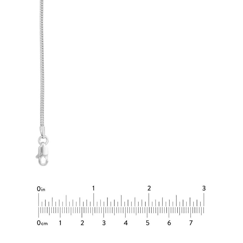 Curata 925 Sterling Silver Rhodium Plated 1.2mm Snake Chain Necklace