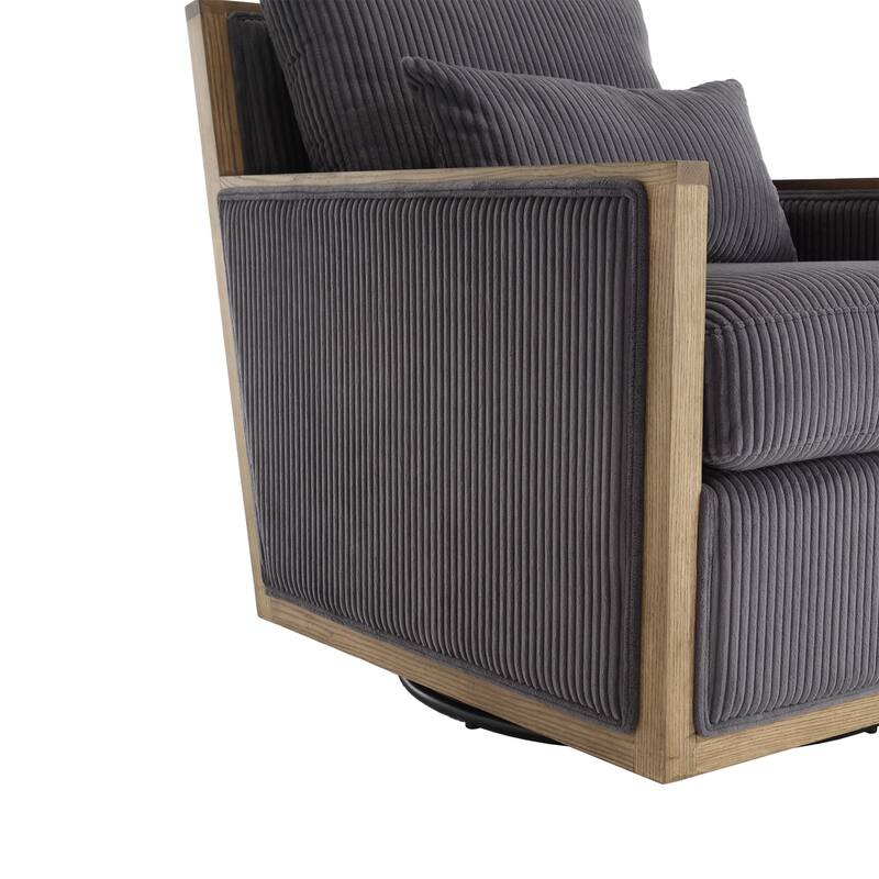 Corduroy Swivel Barrel Chair,Comfy Accent Sofa Chair for Living Room,360 Degree Swivel Barrel Club Chair