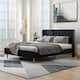 Alazyhome Upholstered Platform Bed Frame - Black - Queen