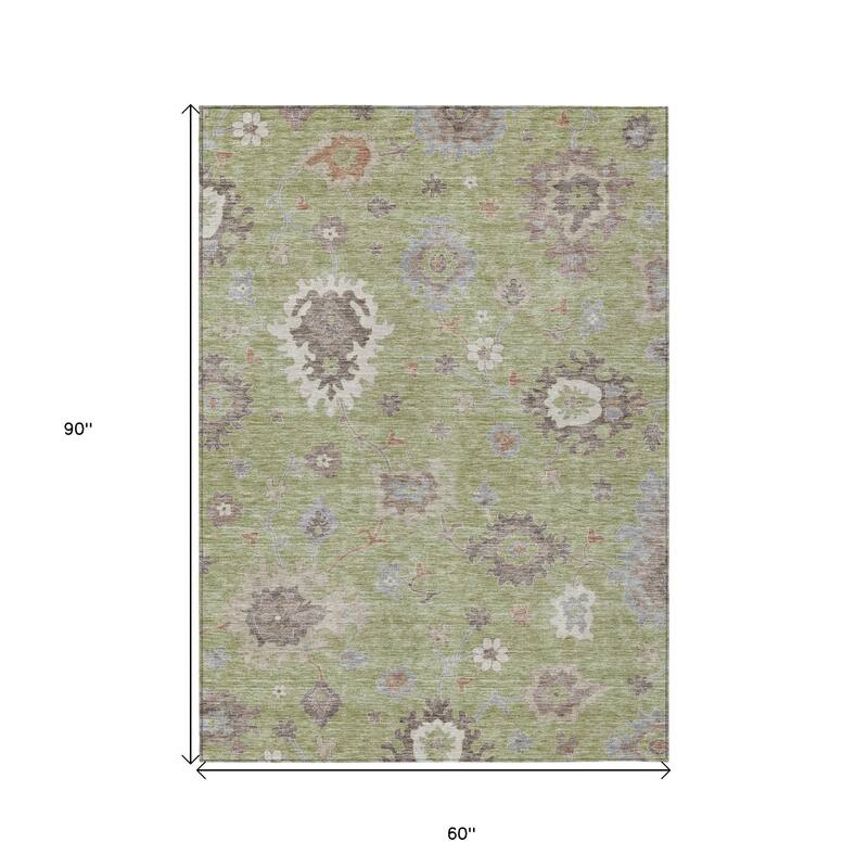 HomeRoots Floral Traditional Rectangle Outdoor Rug