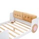 preview thumbnail 8 of 7, Full Size Car-Shaped Platform Bed with Soft Cushion Headboard and Footboard Shelves, White