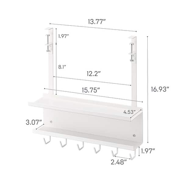 dimension image slide 0 of 2, Yamazaki Home Under-Desk Cable and Router Storage Rack, Steel - L 4.53 x W 15.75 x H 16.93 inches