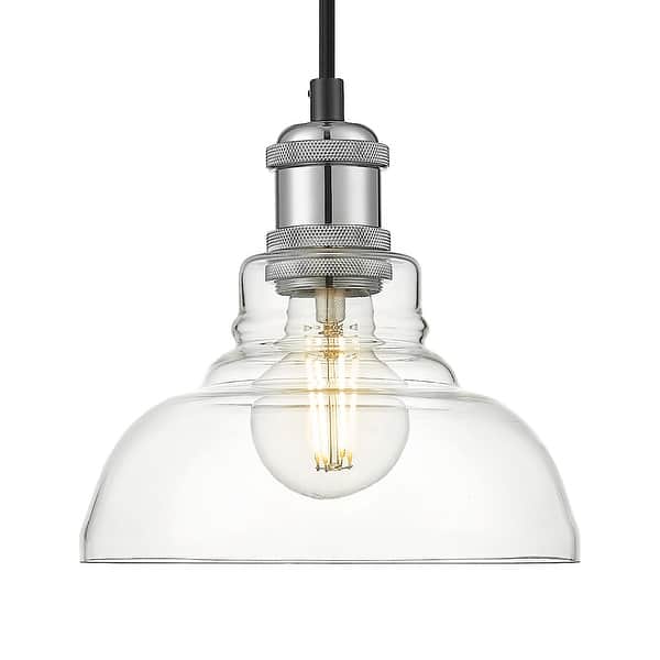 slide 2 of 4, Yep by Golden Lighting Carver 1-light Pendant in Chrome - Mini Pendant