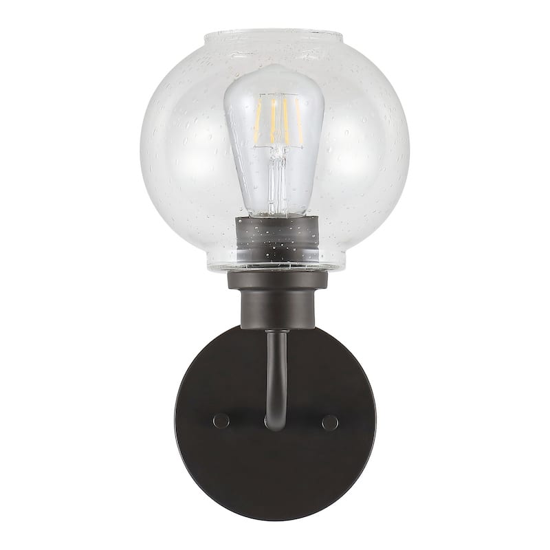 Staunton Iron/Seeded Glass Cottage Rustic LED Vanity Light, by JONATHAN Y