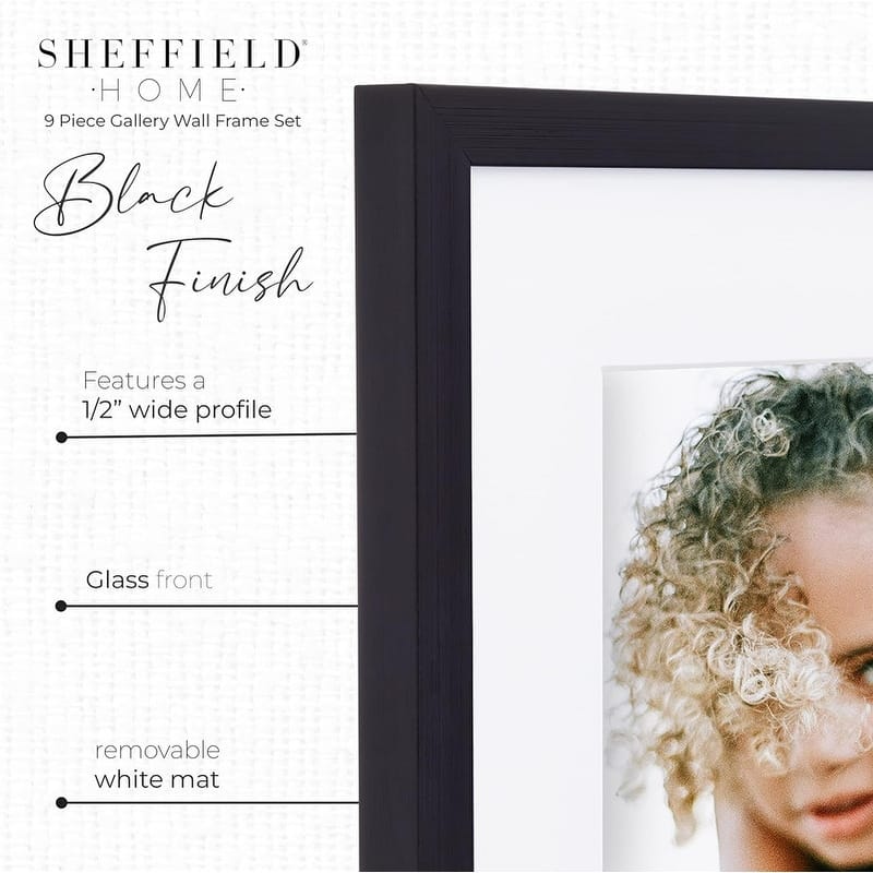 Sheffield Home 9 Piece Gallery Wall Frame Set,