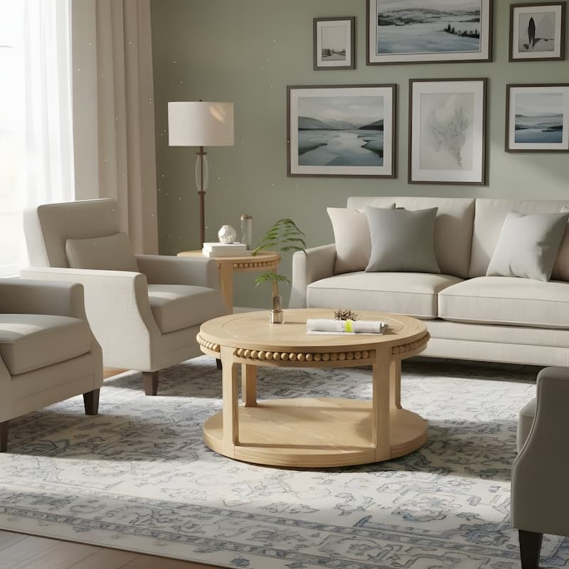 31.5 Inch Round Coffee Table for Living Room