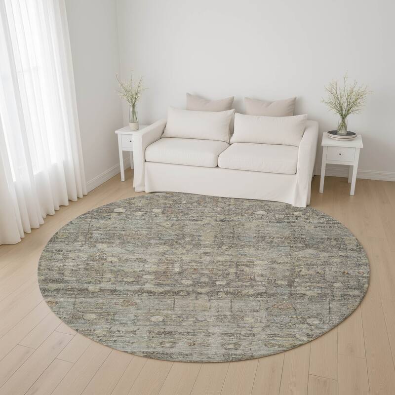 Premium Washable Super Soft Vintage Traditional Mayfield Rug - Taupe - 8' x 8'
