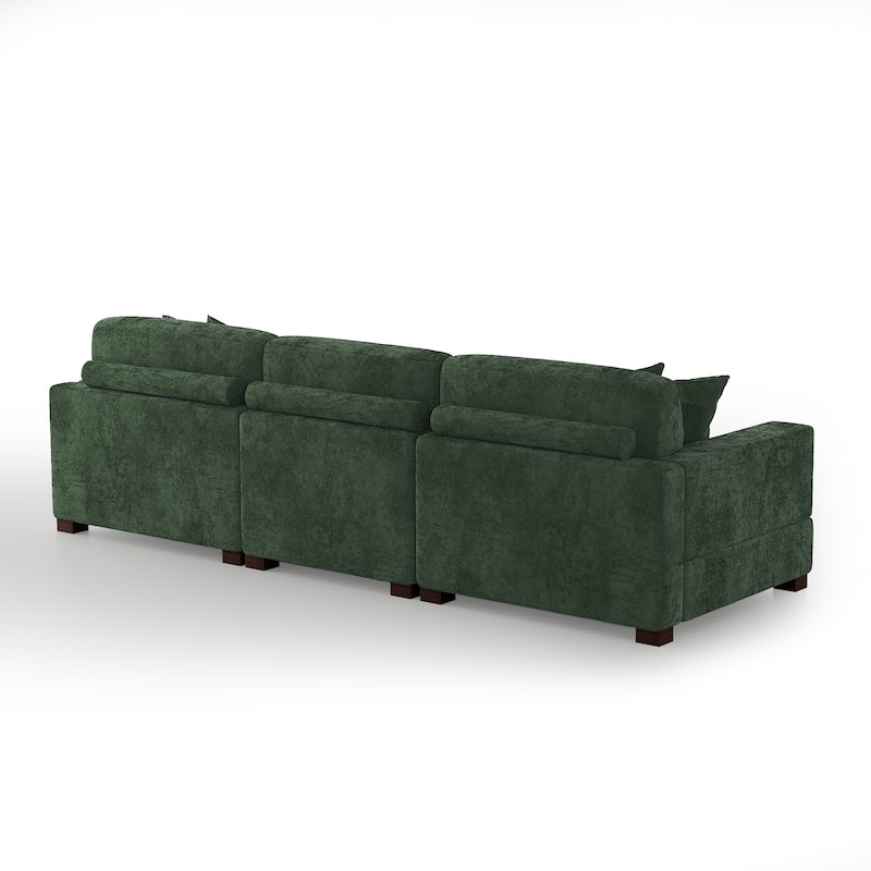 Modern Oversized Chenille Modular Sectional Sofa with Ottoman