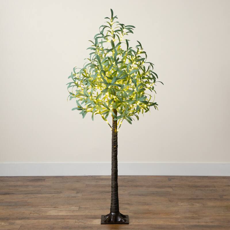 Pre-Lit Artificial Olive Tree - 5' - Warm White LED Lights