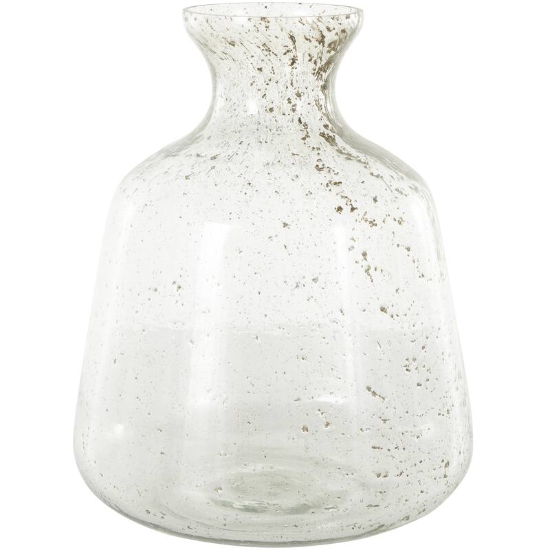 Glass Speckled Vase with Brown Accents - Clear - Roche River Decor - Clear