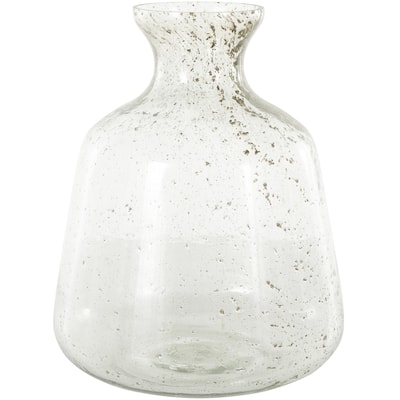 Glass Speckled Vase with Brown Accents - Clear - Roche River Decor