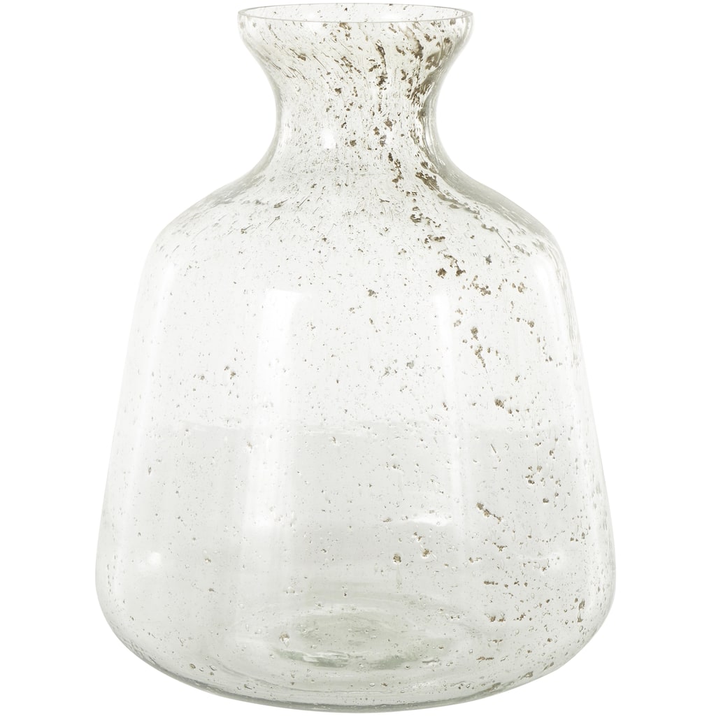 Glass Speckled Vase with Brown Accents - Clear - Roche River Decor
