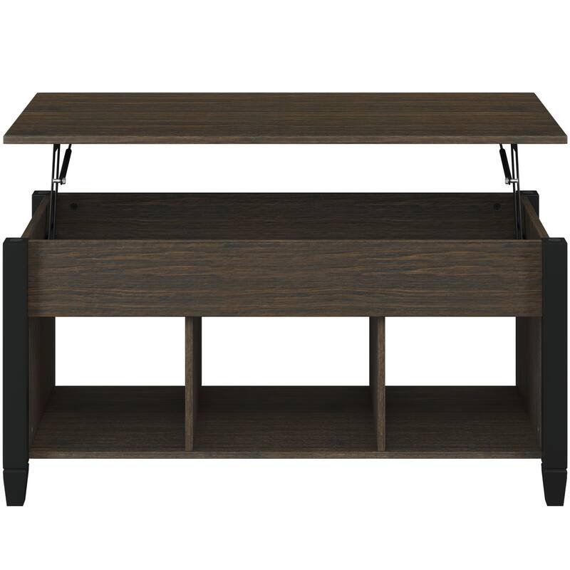 Yaheetech Lift Top Coffee Table with Hidden Compartment for Living Room, Black
