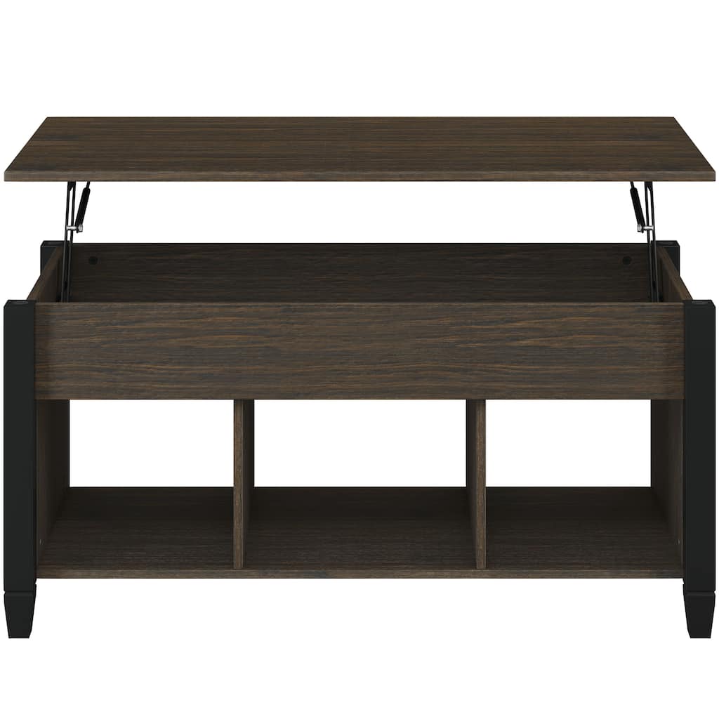 Yaheetech Lift Top Coffee Table with Hidden Compartment for Living Room, Black