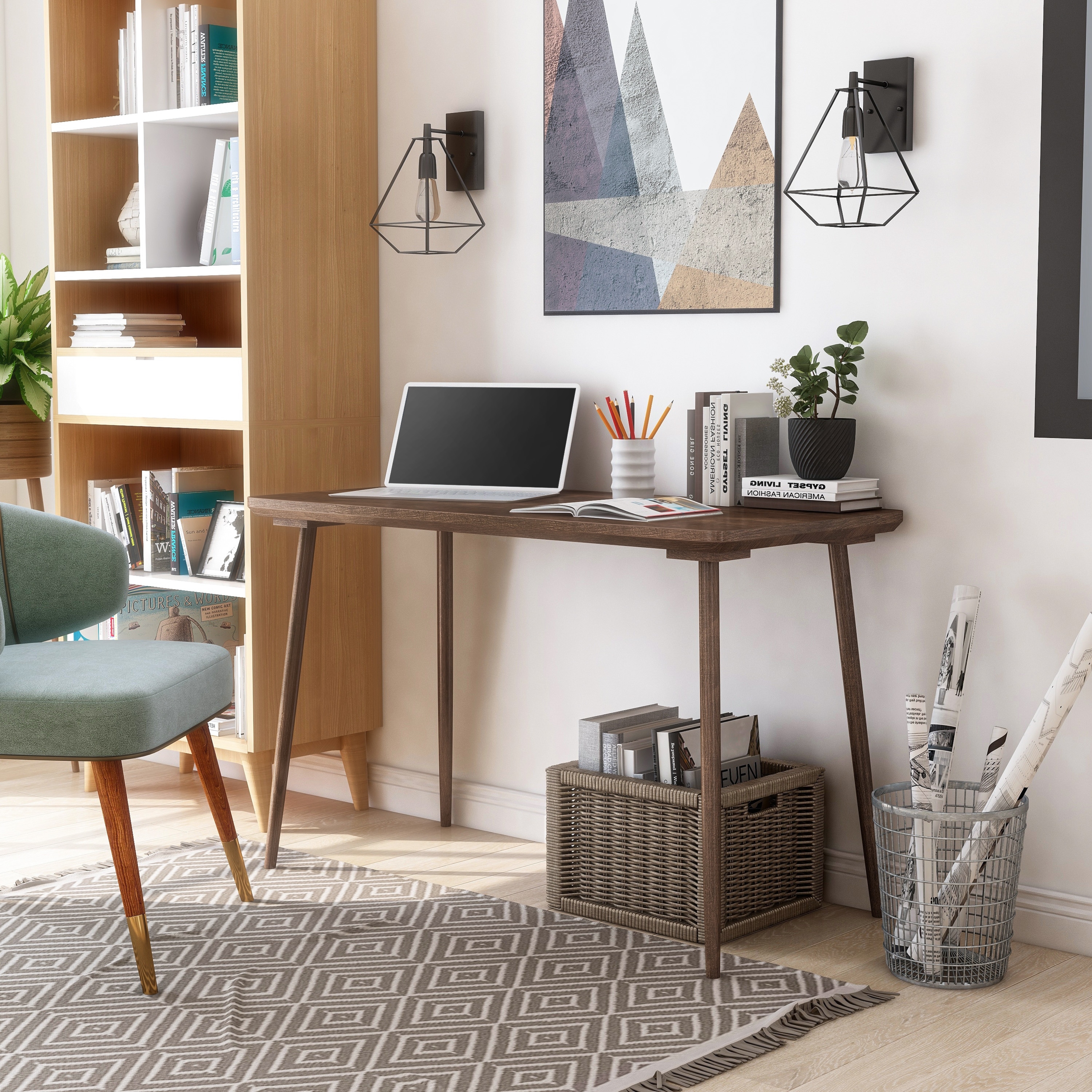 Furniture of America Domina Contemporary 47-inch Beveled Edge Computer Desk