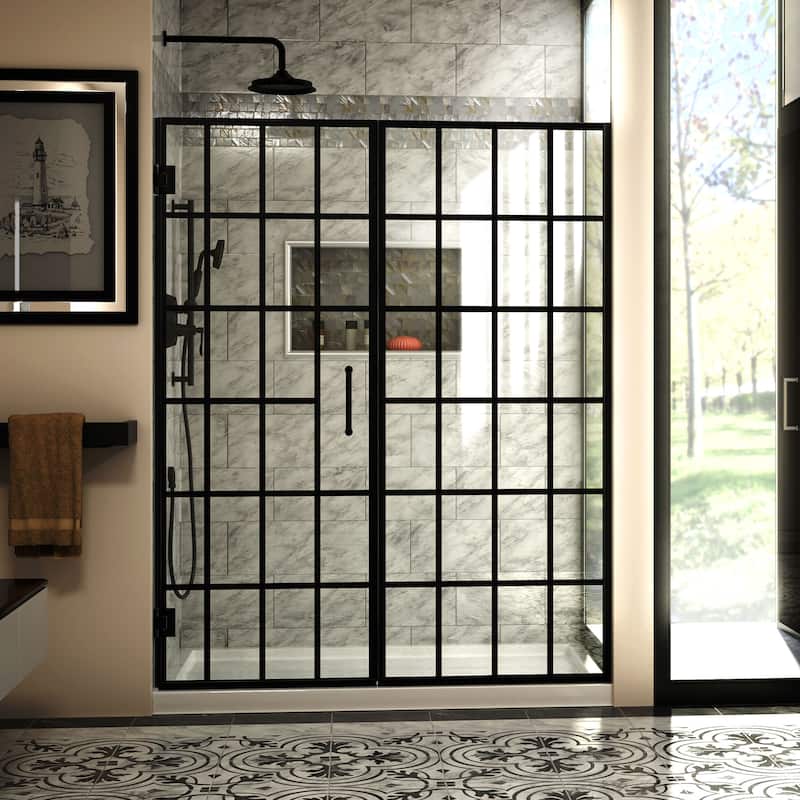 DreamLine Unidoor Toulon 58- to 58.5-inch Frameless Hinged Shower Door - 58" - 58.5" W