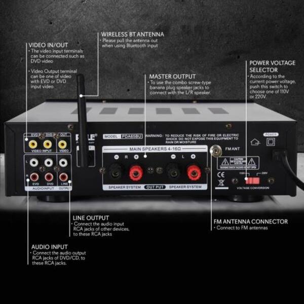Compact Home Theater Amplifier Stereo Receiver With Bluetooth Wireless Streaming Mp3 Usb Sd Aux Fm Radio Av Inputs 200 Watt Overstock 27584752 Start date dec 19, 2012. pyle audio