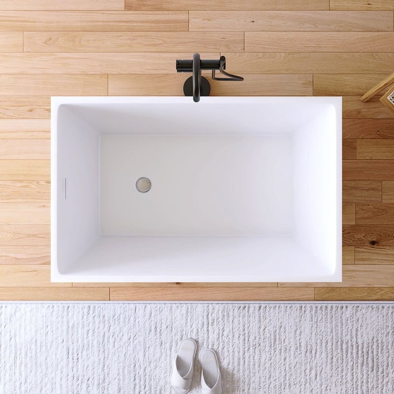 MEDUNJESS 43'' Acrylic Freestanding Bathtub Soaking Tubs