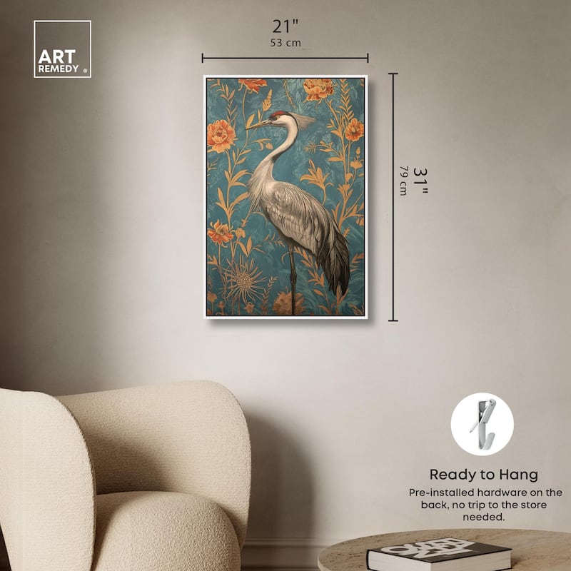 Graceful Grus Gaze Canvas by Art Remedy