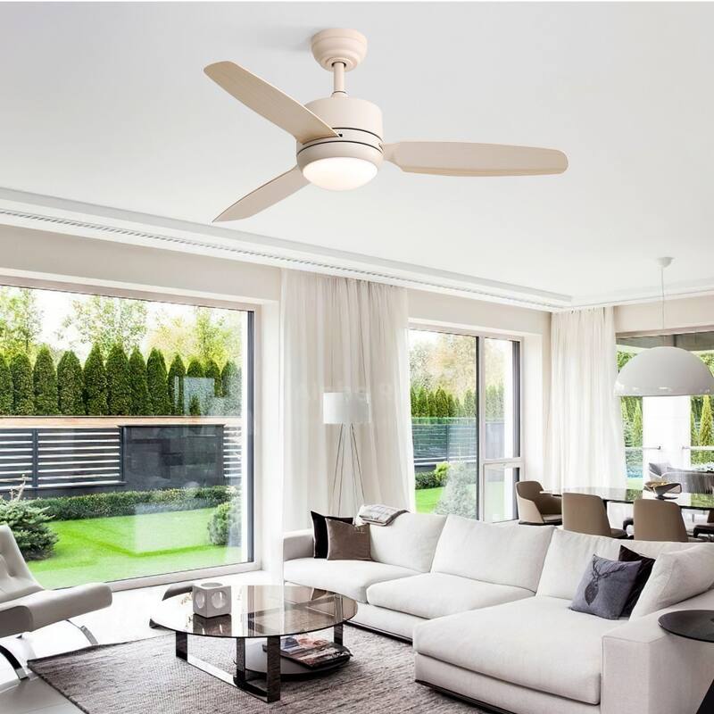 Oaks Aura 46 Inch Modern Farmhouse Ceiling Fan with Light, 6-speed Reversible DC Motor Ceiling Fan Light With Remote Control