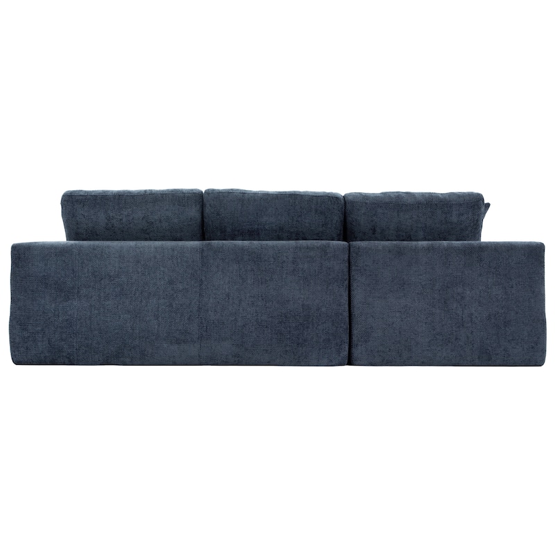 L-Shaped Reversible Sectional Sofa Chenille Fabric Couch Chaise