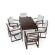 preview thumbnail 29 of 37, 7 Pcs Outdoor Patio Dining Table and Chair Set, All-Weather Patio Furniture Set, Dining Table with Umbrella Hole and 6 Chairs