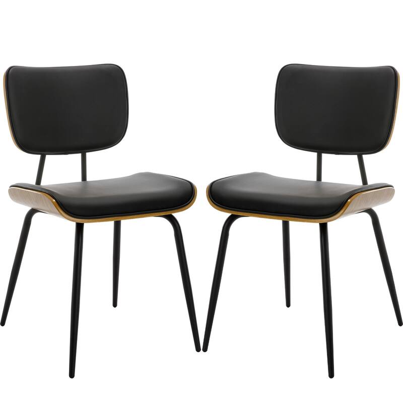 Faux Leather Upholstered Dining Chairs Set of 2/4 - 33.5" H x 17.5" W x 23" D