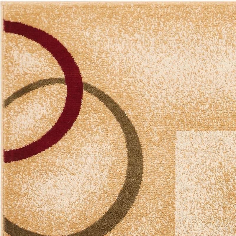 Well Woven Arcs Shapes Natural Modern Abstract Area Rug - 5'3 x 7'3
