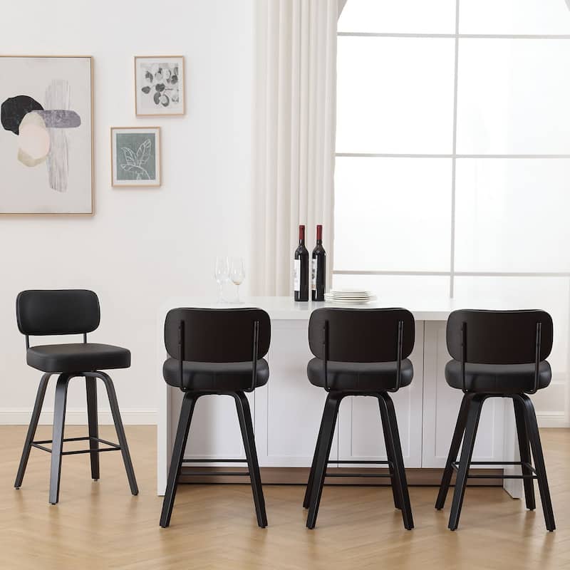 26"/29" Swivel Counter/Bar Stools with Black Bentwood Legs
